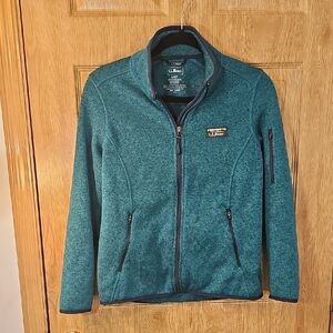 L.L. Bean Teal Zip-Up Fleece Jacket